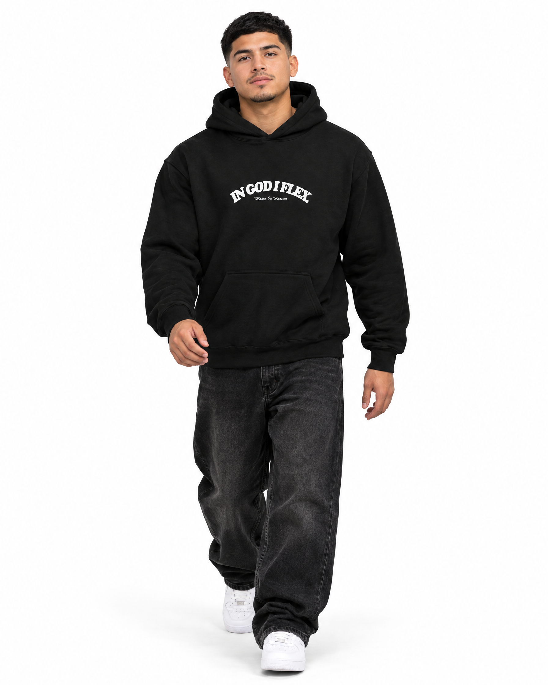 IGIF Everyday Hoodie in Black, worn by a model