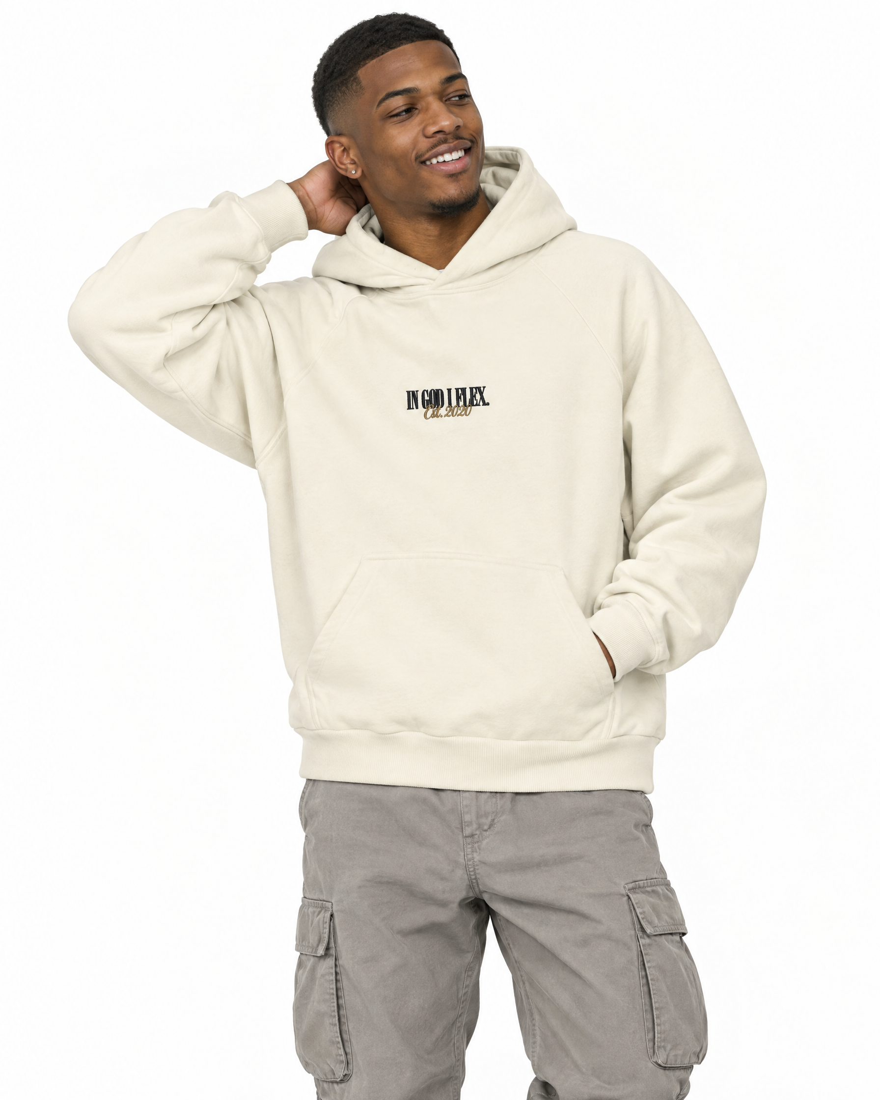 Conviction Embroidered Hoodie, worn by a model