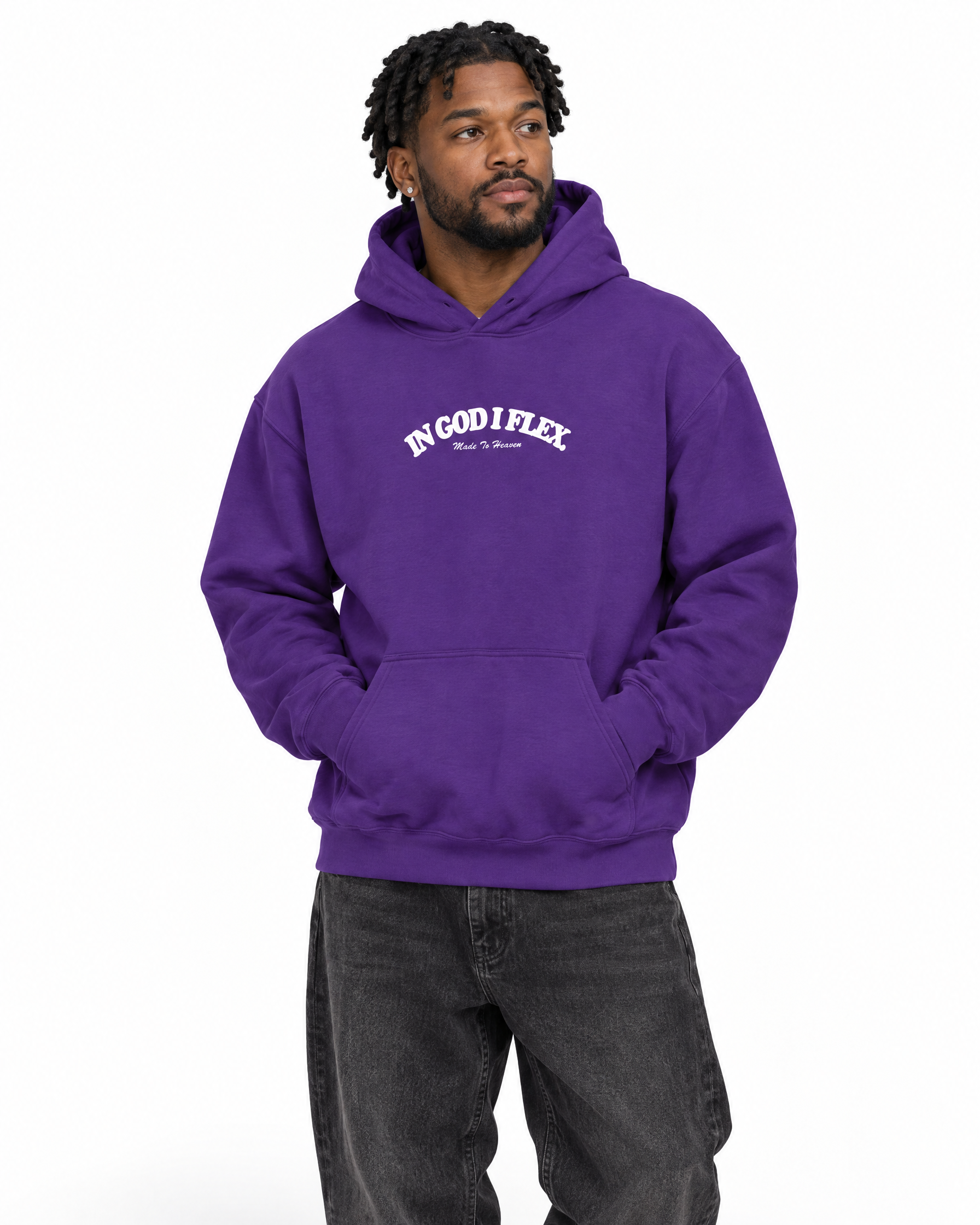 IGIF Everyday Hoodie in Purple, worn by a model