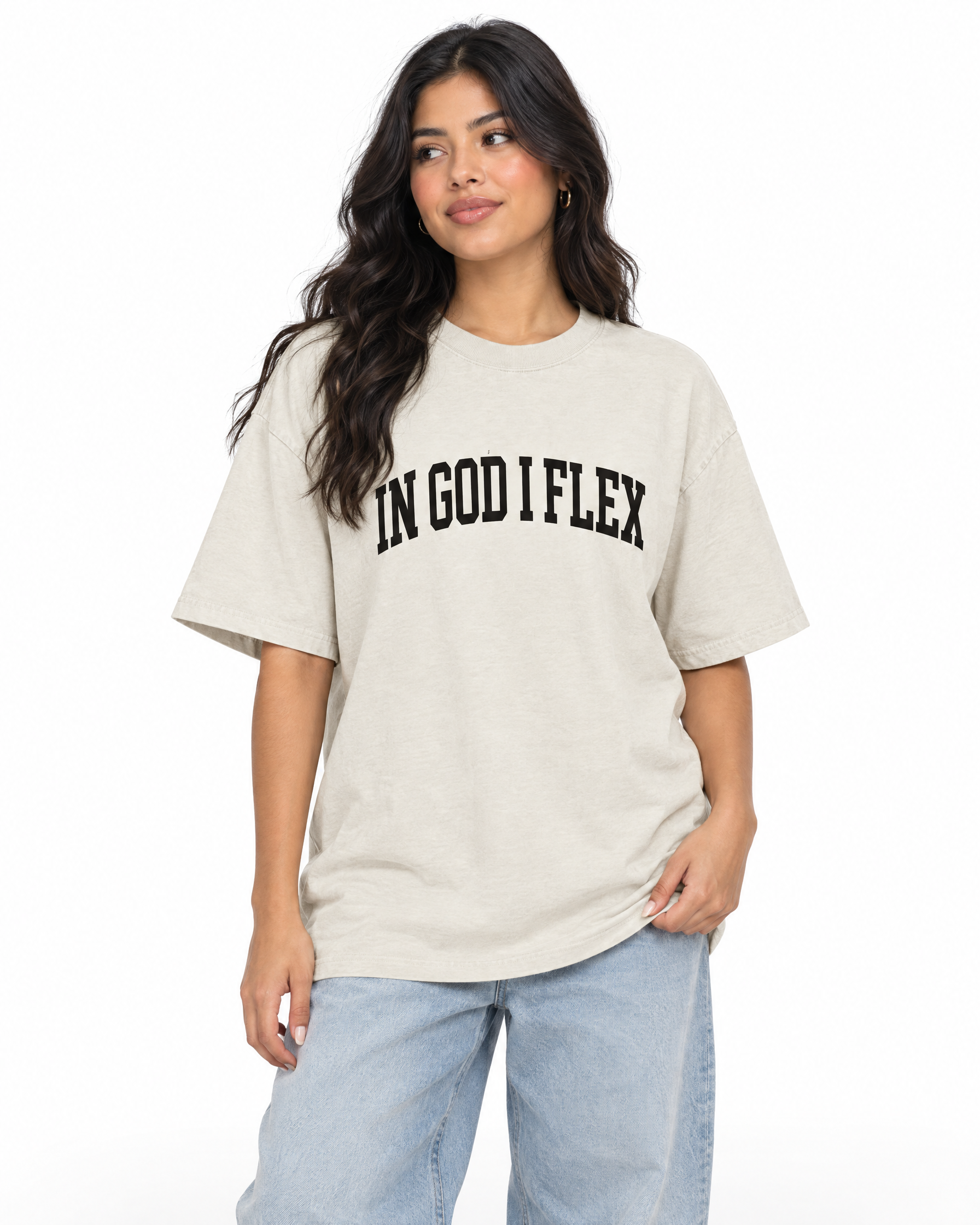Conviction Oversized Tee, worn by a model