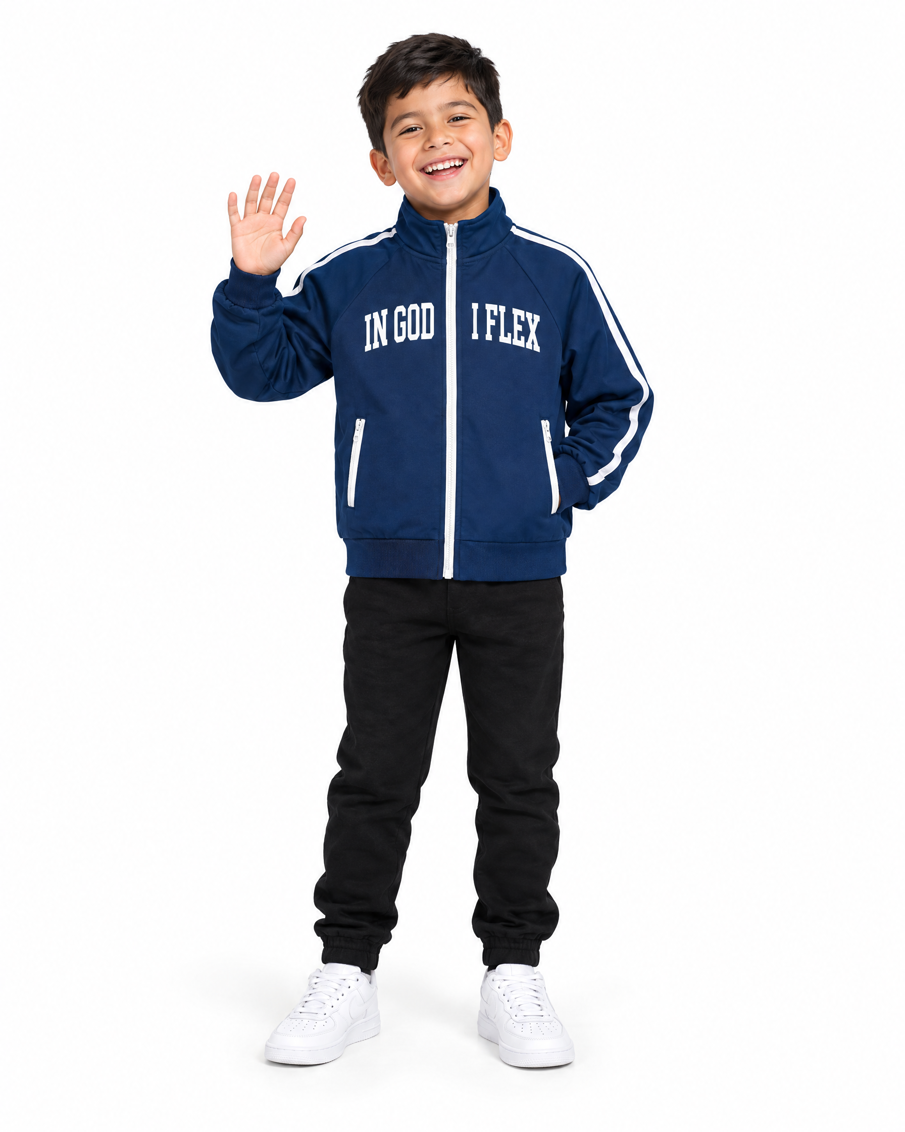 IGIF Kids Coach Jacket in Royal Blue, worn by a child model
