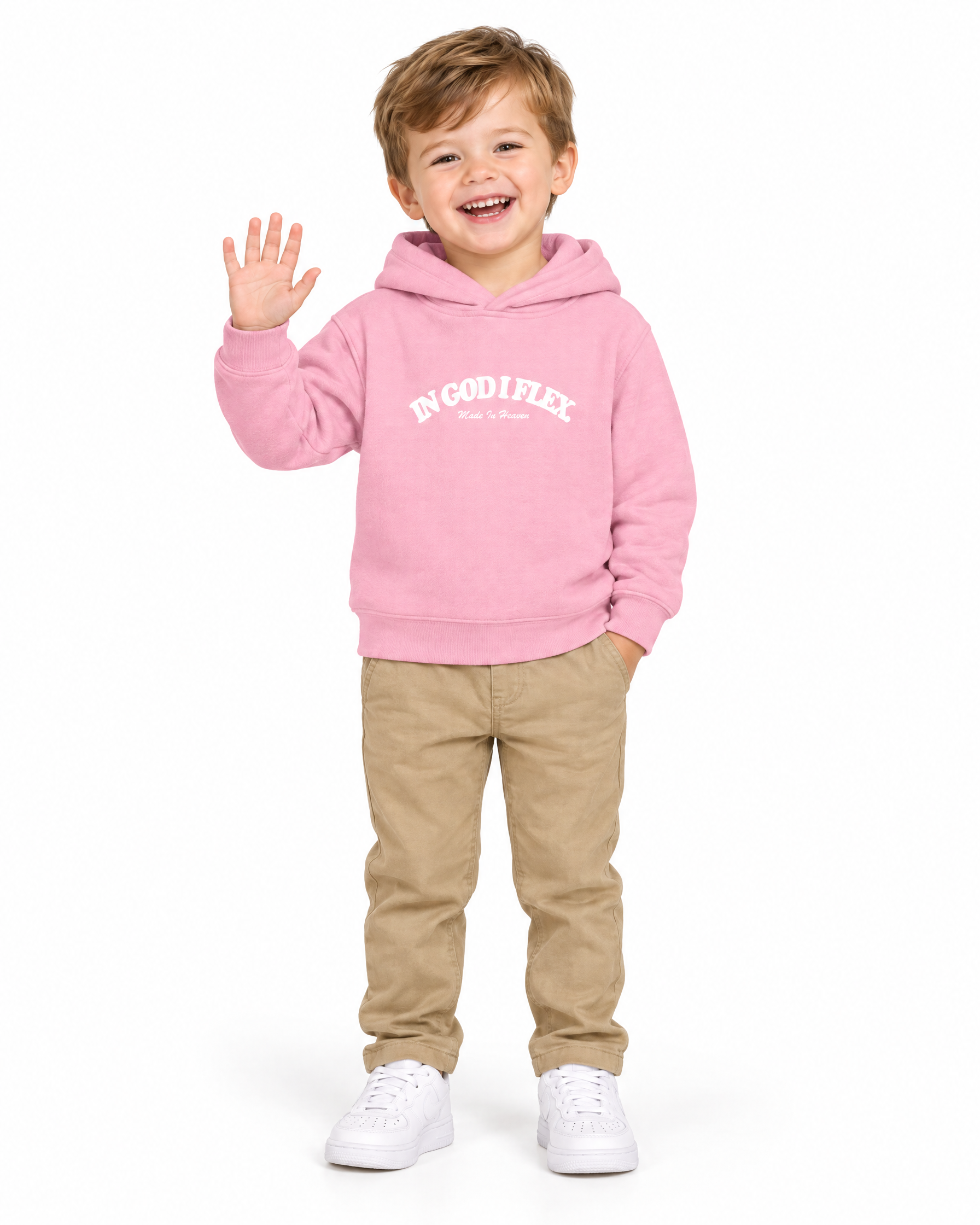 IGIF Toddler Hoodie in Pink, worn by a child model