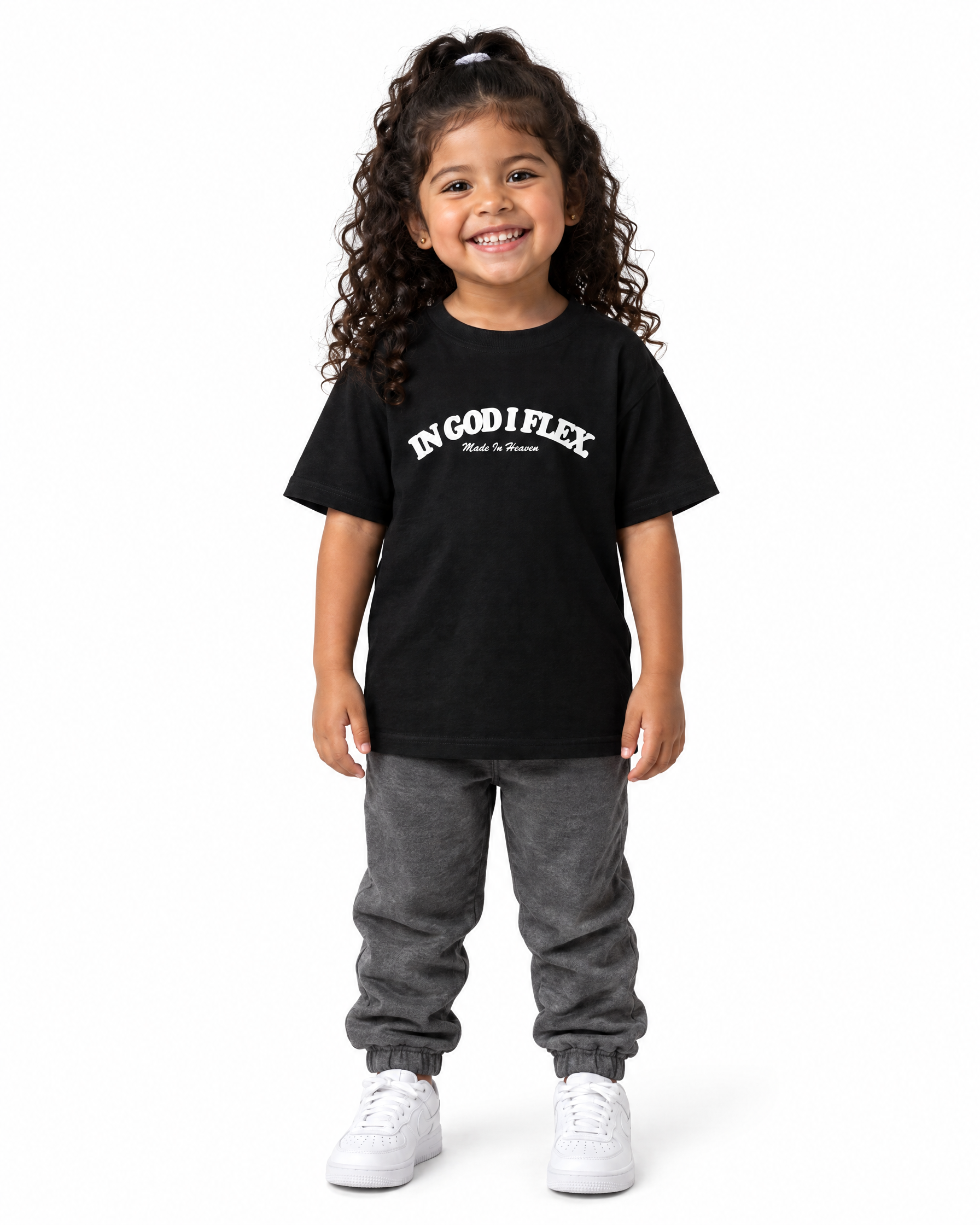 IGIF Toddler Tee in Black, worn by a child model