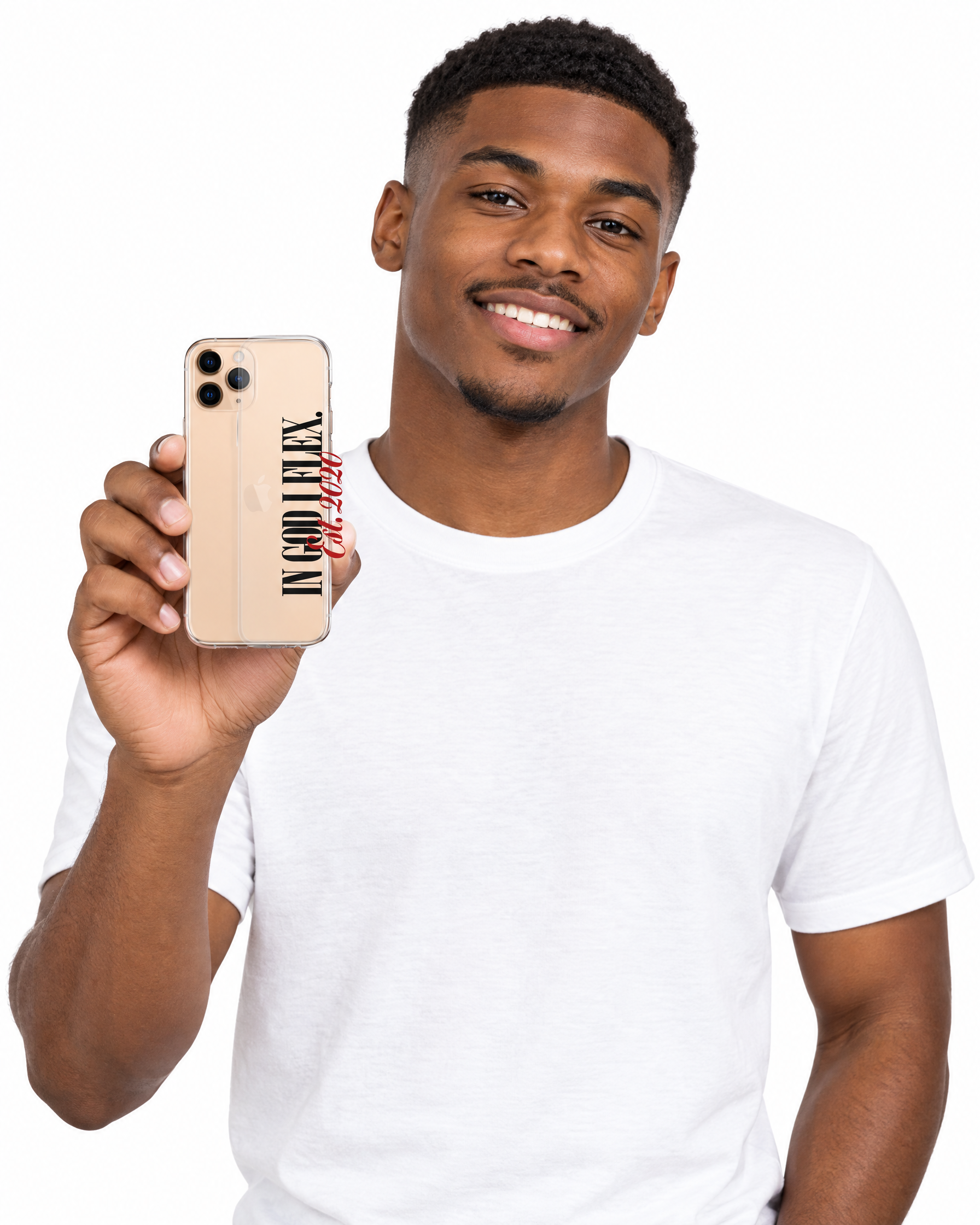 IGIF Clear iPhone Case held by a model